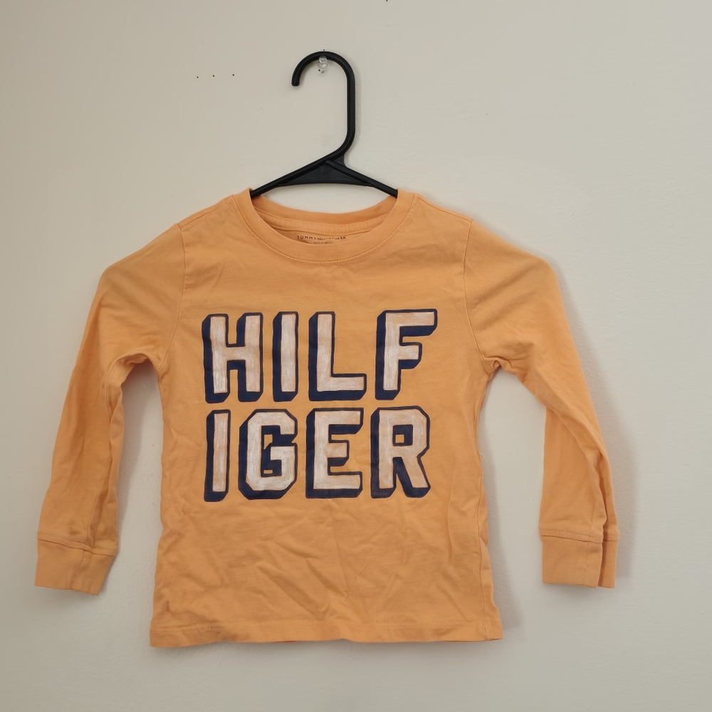 Tommy Hilfiger Boys XS Orange Long Sleeve Shirt